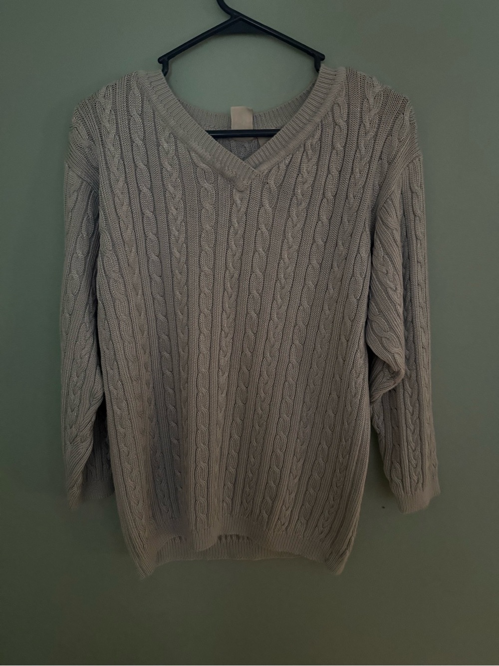 Cozy Cable V-Neck Sweater in Light Blue